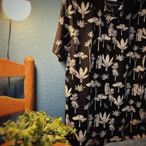 Goodfellow & Co Black Shirt with White Floral Design